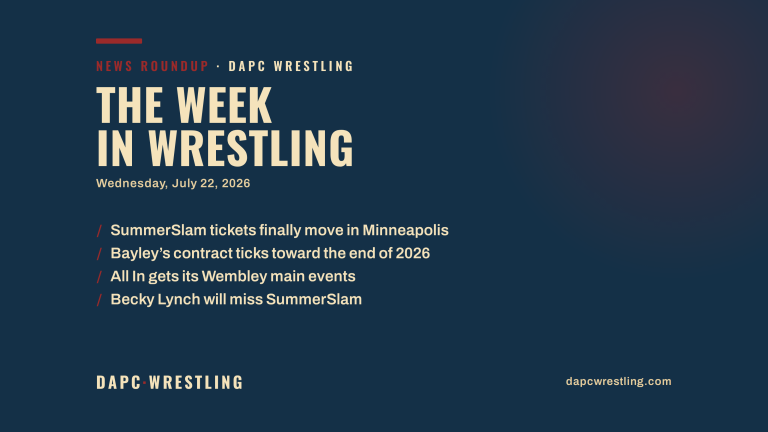 DAPC Wrestling branded card: The Week in Wrestling news roundup for Wednesday, July 22, 2026