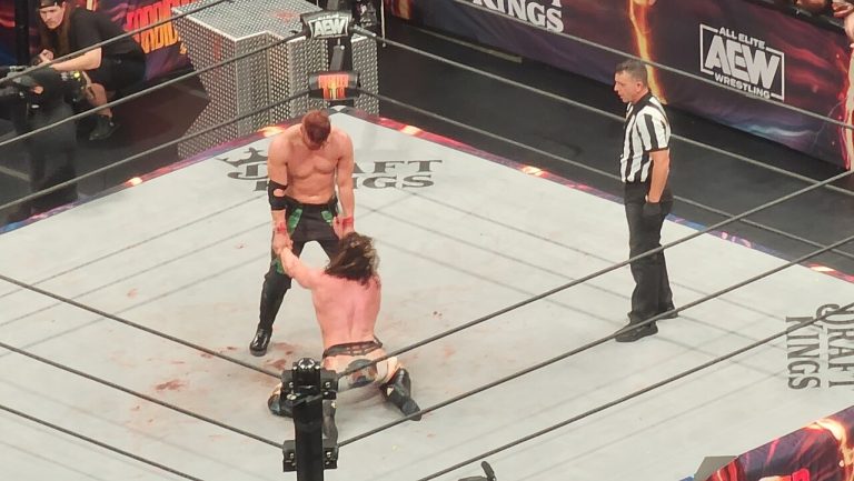 Kenny Omega and Will Ospreay wrestling at AEW Forbidden Door 2023