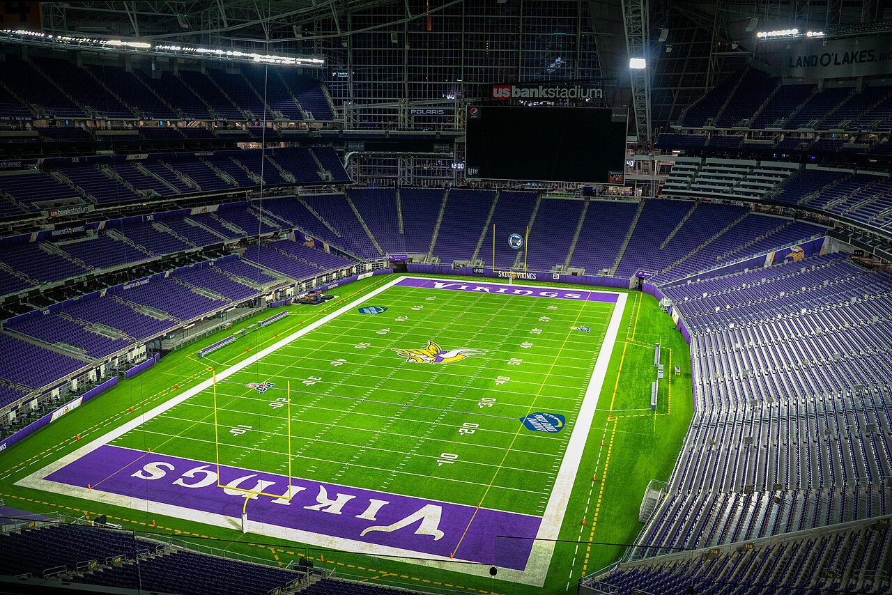 Interior of U.S. Bank Stadium in Minneapolis, home of the Minnesota Vikings